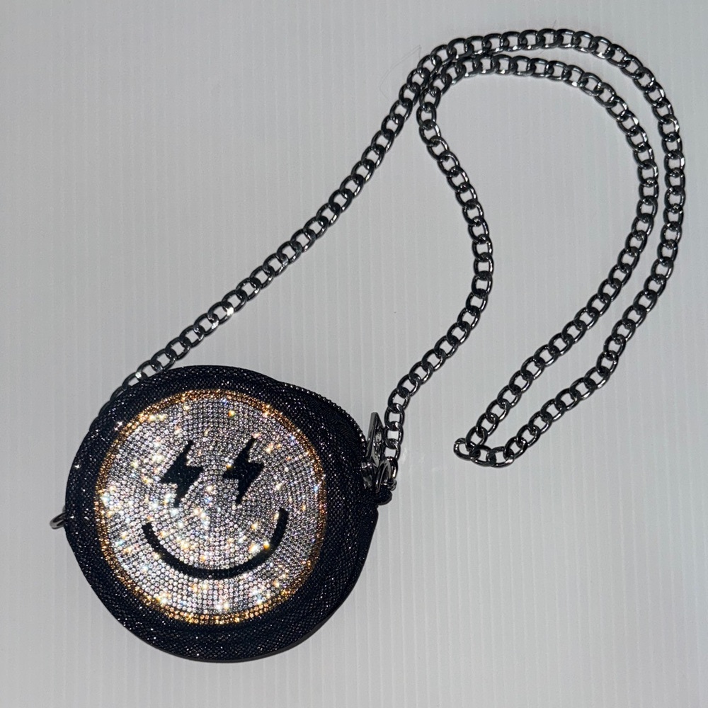 Sparkling Smiley Mini Bag with Chain